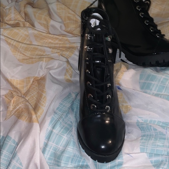 Black Lace Up Boots - Picture 2 of 2